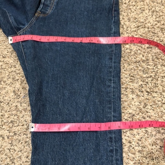 Levi’s Premium Denim Wedgie Straight Crop Leg Jeans Size 32 Dark Blue High Rise - Picture 8 of 11